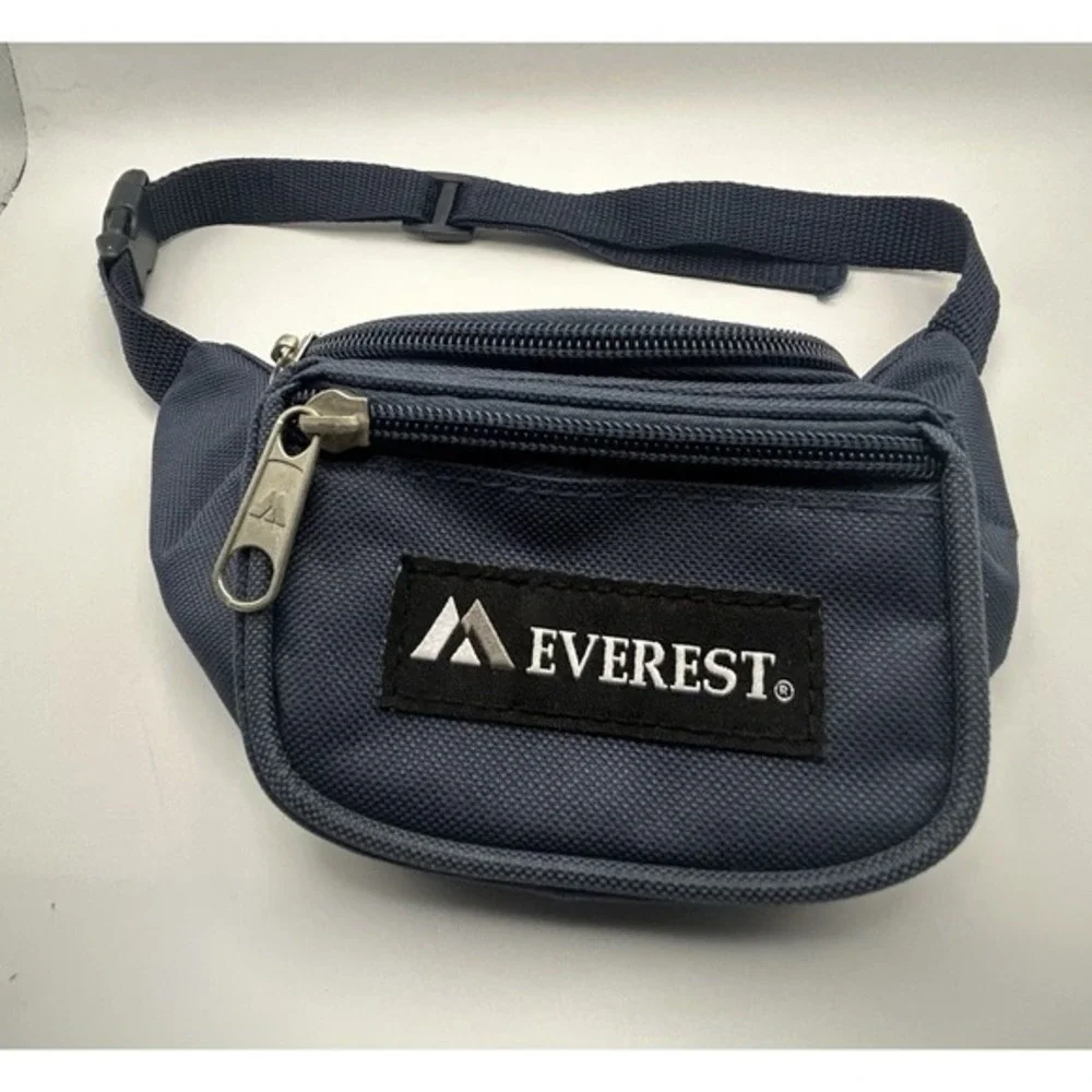 Youth Everest Waist Fanny Pack Blue Double Pocket Unisex‎